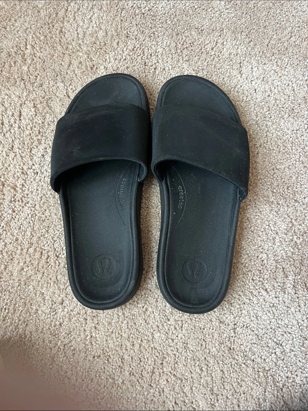 lululemon athletica Black Slide Sandals